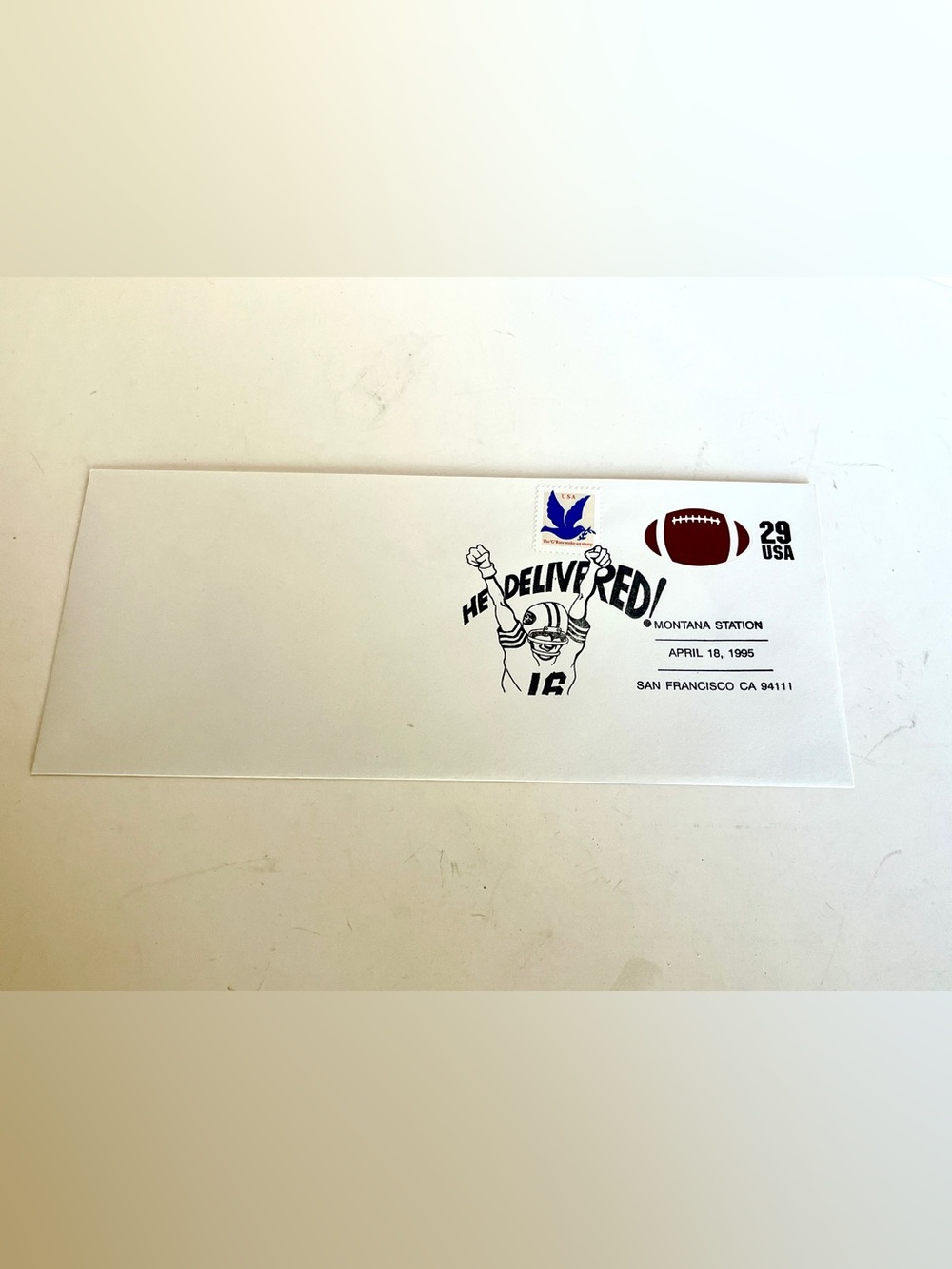 1995 Joe Montana commemorative envelope honoring his retirement vintage